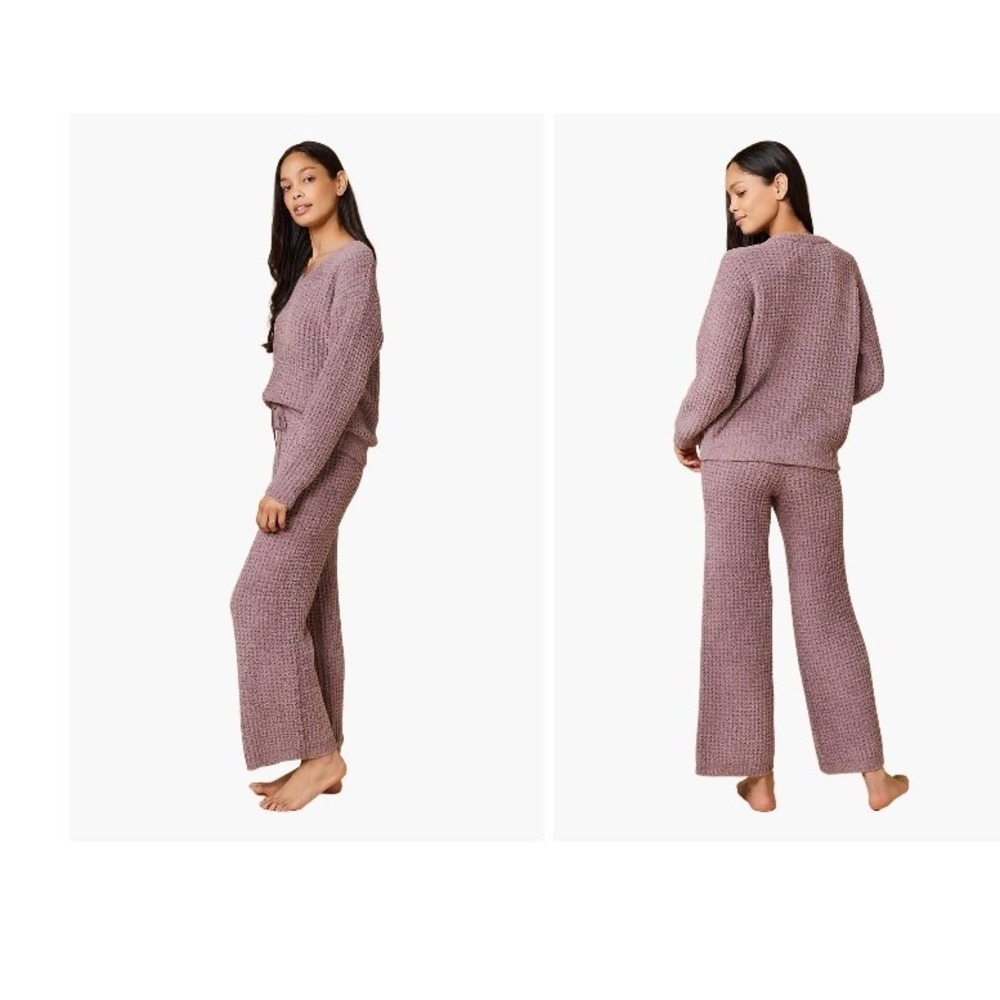 Softies Waffle Marshmallow V Neck Lounge Set Driftwood XL Cozy Loungewear‎